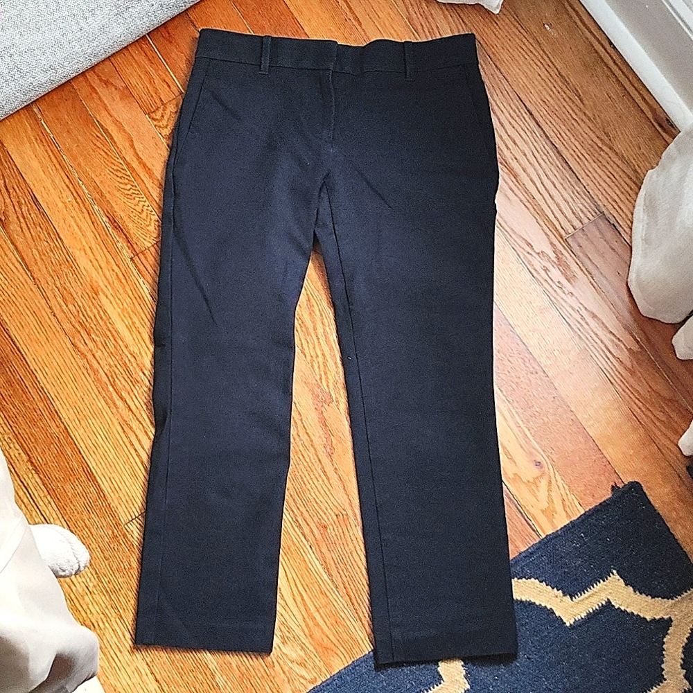 Ann Taylor Navy Straight Leg Dress Pants - Petite 00P